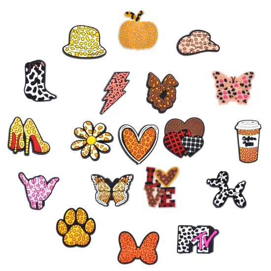 Leopard Print Cartoon Shoe Charms for Wholesale Decoration