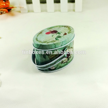 Cute portable metal mini oval chocolate tin container