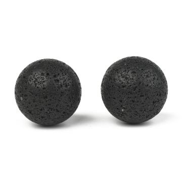 40mm Un-drilled Natural Lava Rock Beads for Cage Pendant Necklace Craft