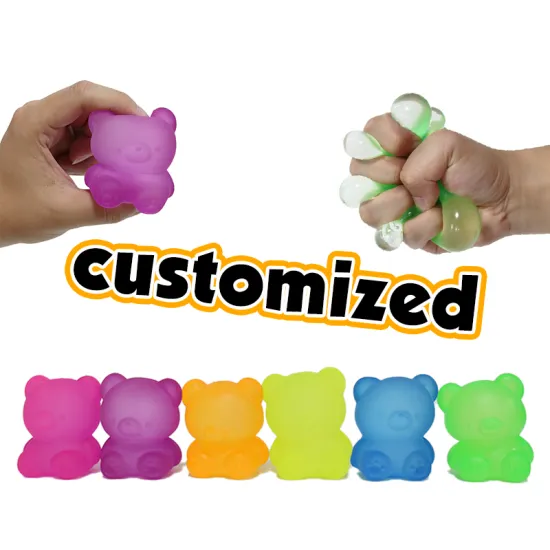 Popular Unisex Decompression Fidget Toy: Soft Glue Flash Bear with Glow-in-the-Dark Cartoon Design
