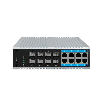 Switch Ethernet industriale di vendita a caldo 100/1000 MBPS Din-Rail IP40 Switch di rete senza fan