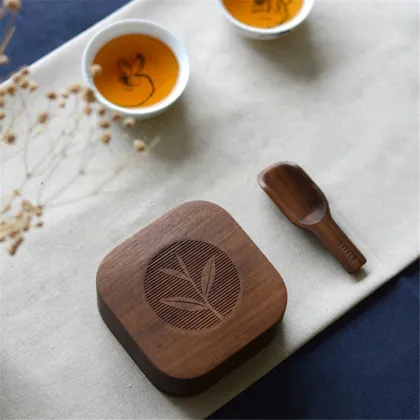 Black Walnut Premium Travel Tea Canisters