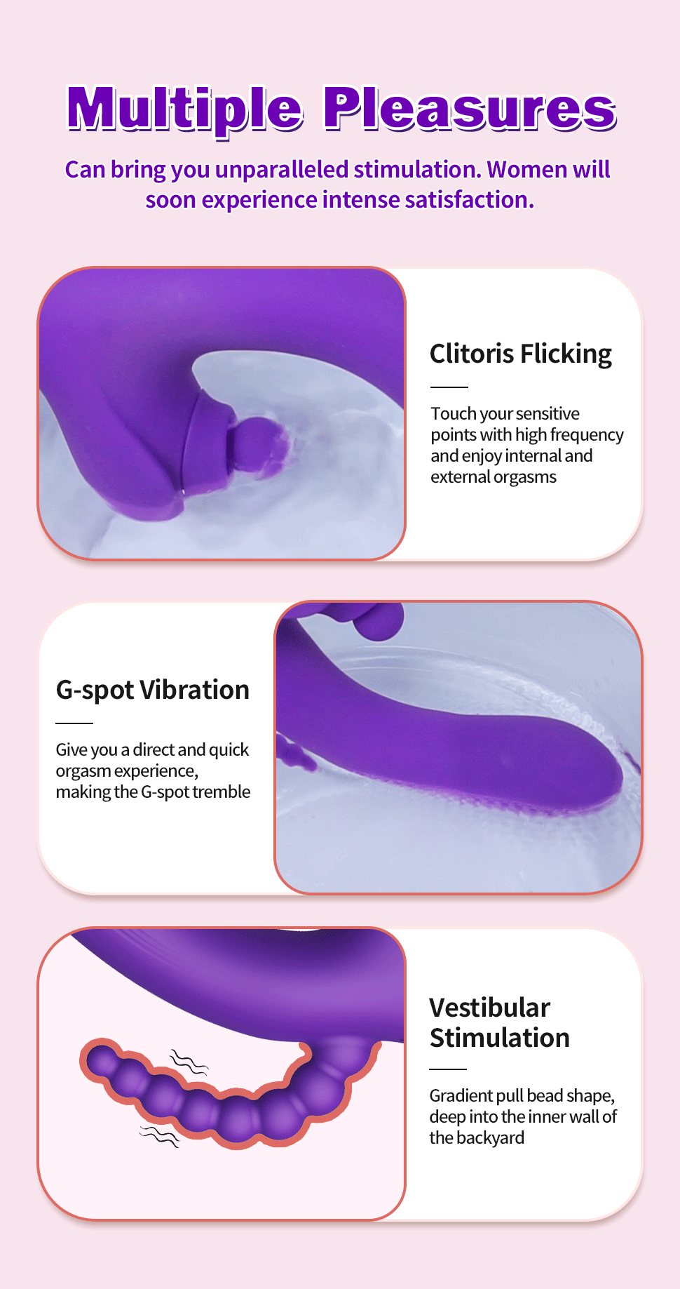 Dual Vibration Erotic Stimulator with Multiple Frequencies