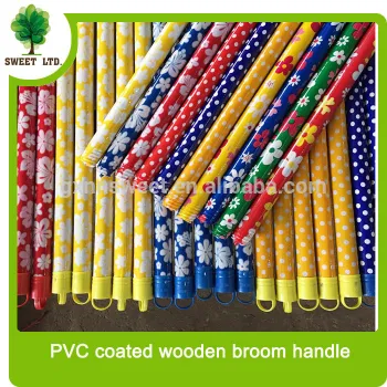 Wholesale wood handle for brush with flower PVC coated
