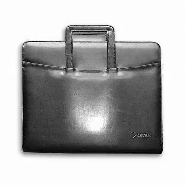 Black Multifunction Leather Briefcase, Made of Synthetic Leather