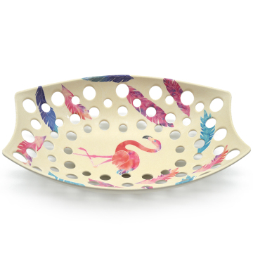 Bamboo fiber oval fruit basket