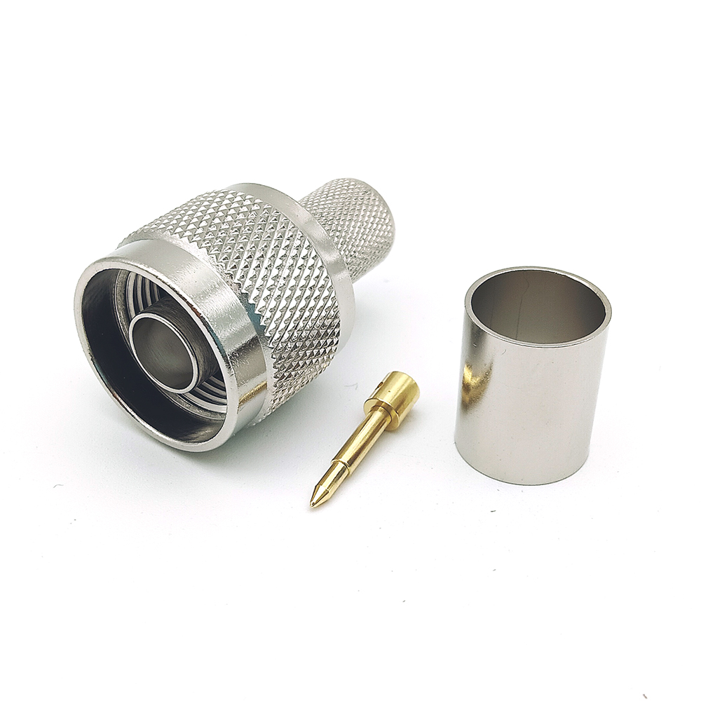 Straight Crimp Solder N Male Plug Coaxial Connector