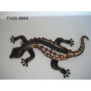 Wall decoration animals metal gecko
