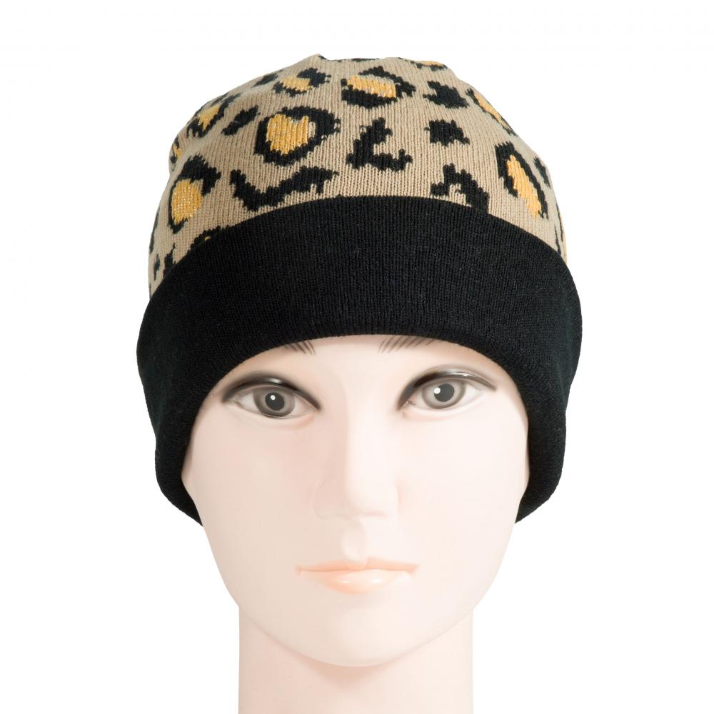 Leopard Print Winter Knit Hat