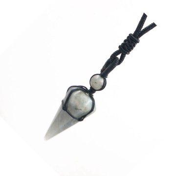 atural Quartz Crystal Necklace Hexagonal Pointed Dowsing Pendulum Divination Healing Crystals Stone Reiki Chakra