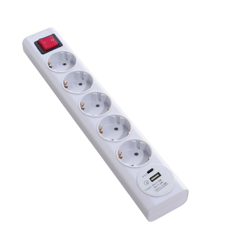 OEM EU Standard Power Strip with USB Ports and Type C Outlets, 1.5M Cord
