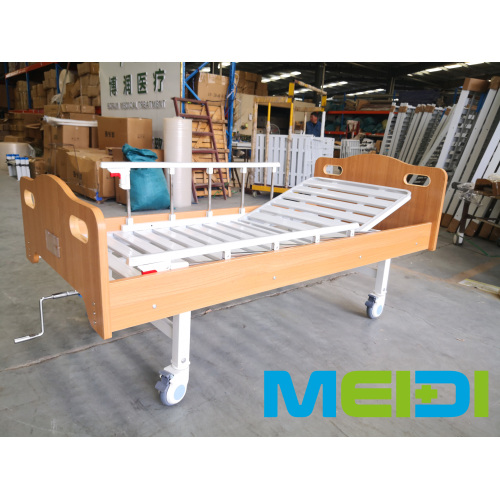 Hot Sale Solid Wood Hospital Bed with 5-Position Rails