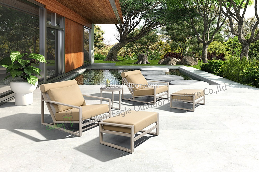 Tempo libero e set di divani da piscina in alluminio popolare