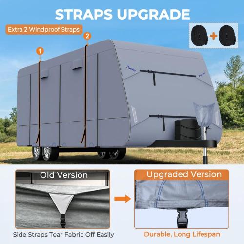 Upgraded Waterproof Travel Trailer RV Cover Windproof