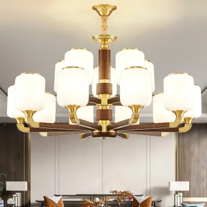 Copper Jade Chinese Style Chandeliers & Pendant Lights for Dining and Living Rooms