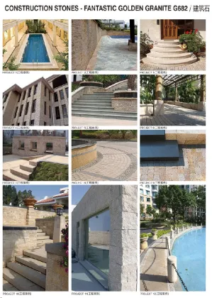 Yellow Granite Inter Lock Paving Stones - HZY-75-T G682 Pavestone for Gardens