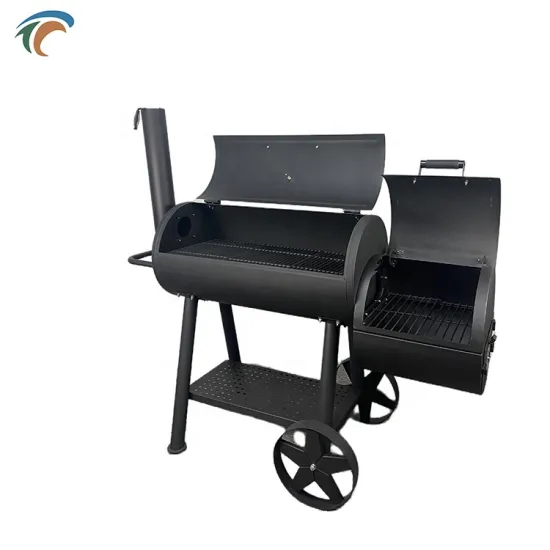 Home Garden Bbq Trolley Somker Gill Outdoor Charcoal Barrel Grill Easily Cleaned