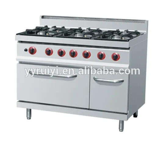 6-burner gas cooker with gas oven,with pilot flame