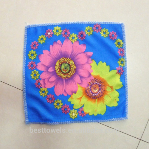 High quality japanese square flower microfiber hand towel