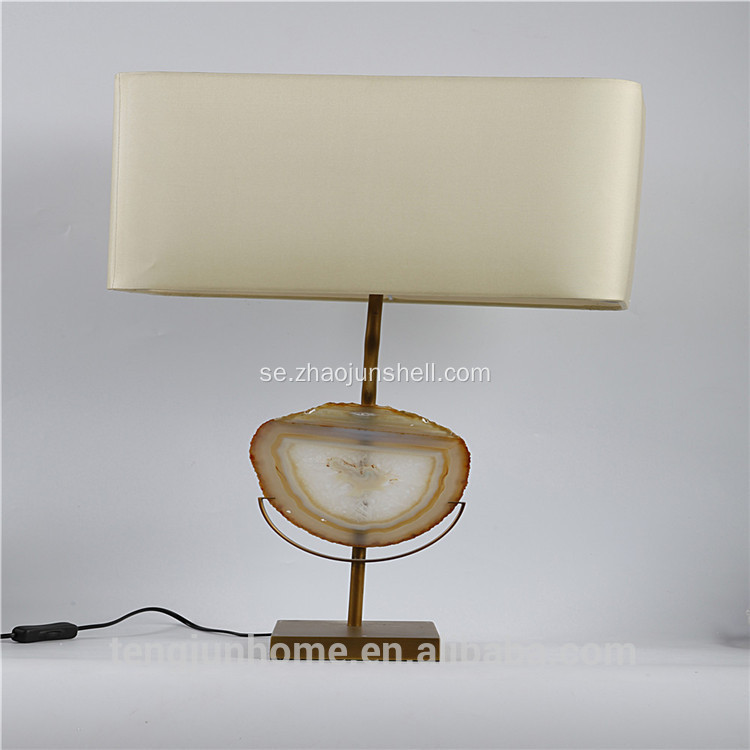 Canosa naturliga agat inredning bordslampa med metall piedestal