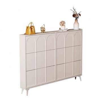 French-Style Living Room Furniture MDF Entrance Door Cabinet with Integrated Shoe Rack