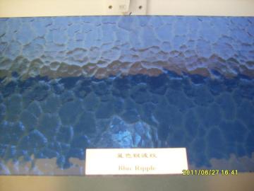3mm,4mm,5mm,6mm Blue ripple pattern glass Price with CE