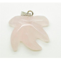 Maple Leaf Shape Rose Quartz pendant