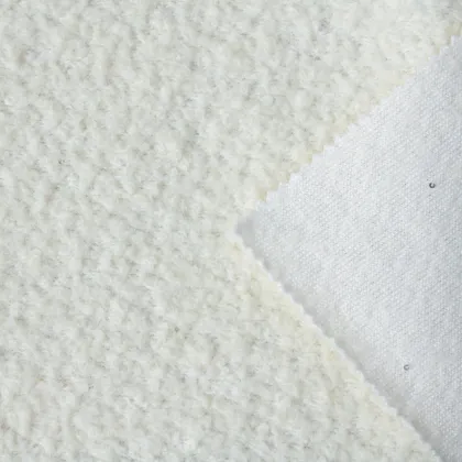 Pure White Wool Polyester Acrylic Blend Fabric