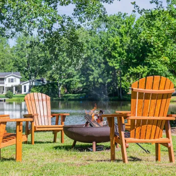 Modern Adirondack Outdoor Plastic Wood Chair - Weather Resistant for Patio, Deck, Backyard, and Garden
