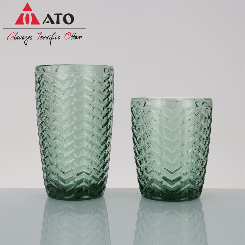 Neuer handgefertigter Vintage Green Fish Bone Glass Tumbler