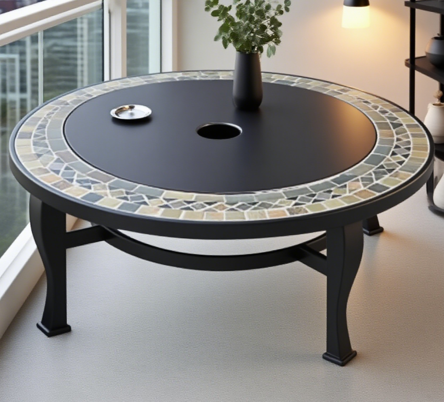 Outdoor fire pit table