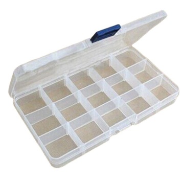 Transparent Storage Box: Plastic Storage, Jewelry Box, and Tool Box with 10/15/24 Grids