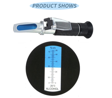 Alcohol Wort Specific Gravity Tester for Beer, Fruit Juice, Wine, and Sugar - ATC 0-80% V/V Refractometer