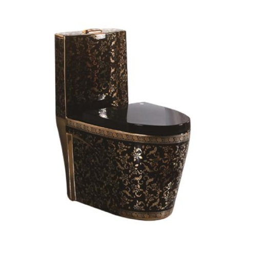 Gold Ceramic jet Siphonic One-piece Toilet