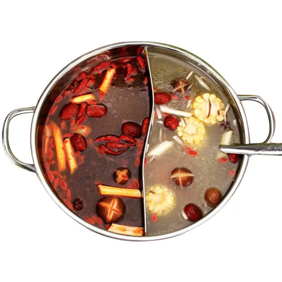 Wholesale Customized Home Daily High Performance Silver Stainlesstwo-Flavor Hot Pot