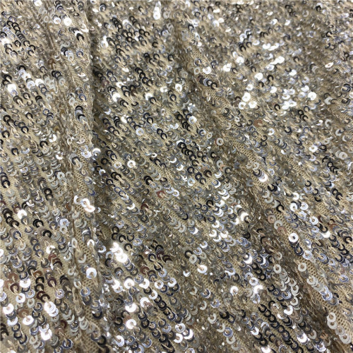 Hot Selling Sequin Embroidery On Nylon Spandex Mesh