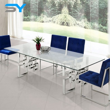 Modern Luxury Tempered Glass Top Dining Tables for Sale