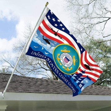 Custom Logo US Printed Polyeste Coast Guard flag