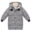 Children's Plaid Cotton Hooded Down Jacket