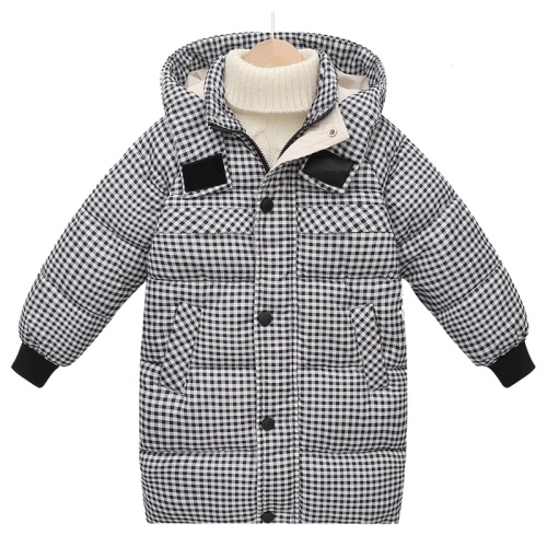 Kinder-Plaid-Baumwoll-Kapuzenjacke