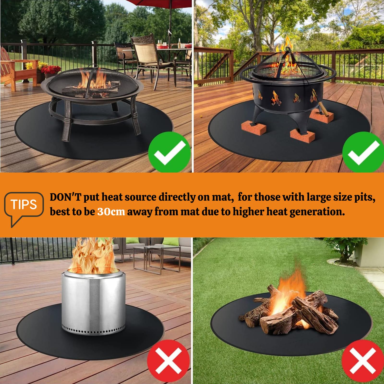 Double Silicone Fiberglass Under Grill Mat