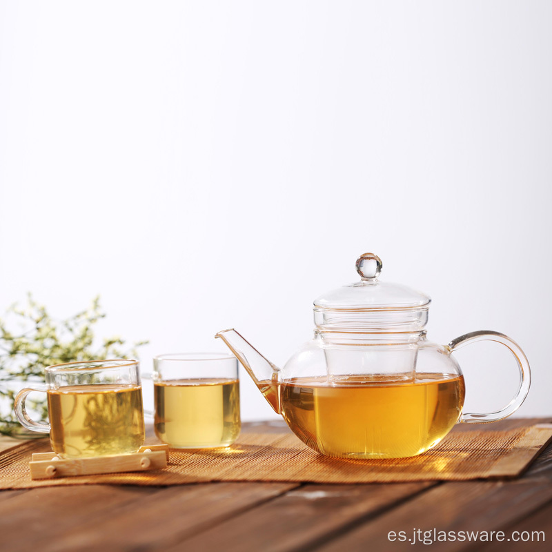 Tetera de cristal resistente al fuego de la hoja de té del café