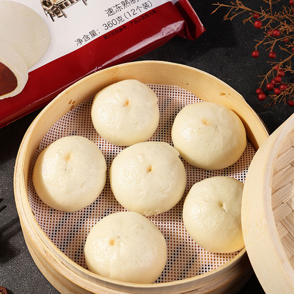 Домашние булочки на пару со сливочной пастой из красной фасоли, фаршированные кустарным способом