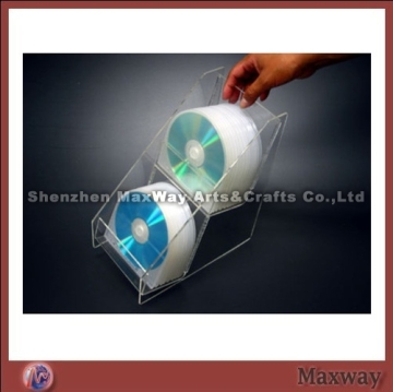 2 Tiers Acrylic/Perspex/Lucite CD Display Storage