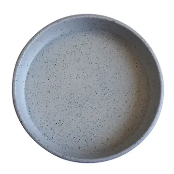 Black White Dots Round Deep Pizza Pan Tray