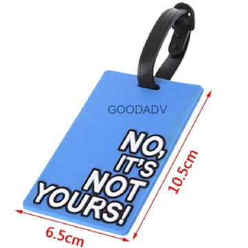 Custom Waterproof PVC Rubber Luggage Tags with 3D Logo and Plastic Buckle