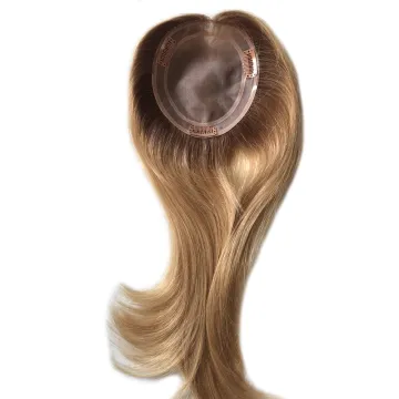 High quality virgin cuticle aligned uman hair toupee woman blonde human hair topper wig
