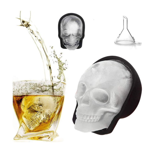 Custom Large 3D Skull Silicone Ice Cube Trays