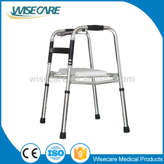 Foshan Hot Sell Home Care Equipment Aluminum Folding Walker With Seat For Disbale Walking Aids
