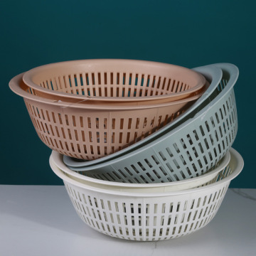 2024 New Design Multi-functional Double-Layer Drain Basket for Fruits and Vegetables